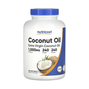 Nutricost, Extra Virgin Coconut Oil, 1,000 mg, 240 Capsules front packaging view