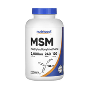 Nutricost, MSM, 240 Tablets front packaging view