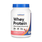 Nutricost, Whey Protein Concentrate, Strawberry Milkshake, 2 lb, 907 g front packaging view