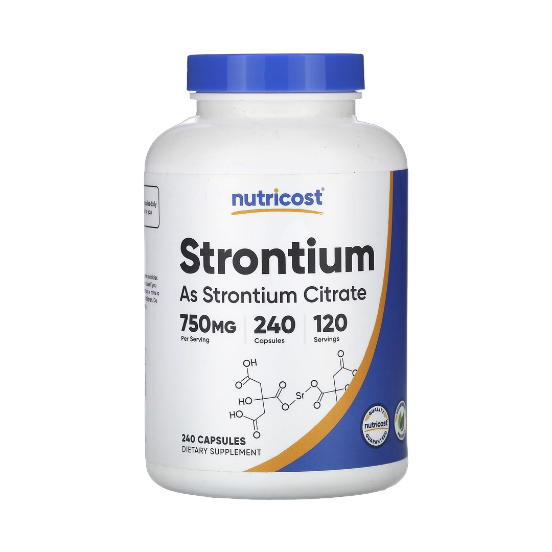 Nutricost, Strontium, 240 Capsules front packaging view