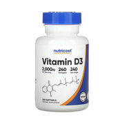 Nutricost, Vitamin D3, 2,000 IU, 240 Softgels front packaging view