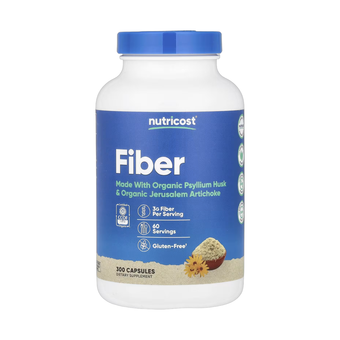 Nutricost, Fiber, 300 Capsules front packaging view