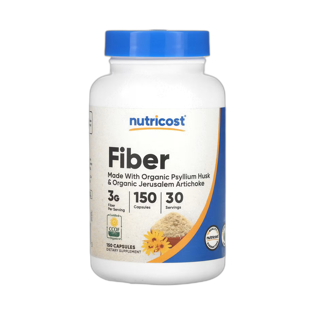 Nutricost, Fiber, 150 Capsules front packaging view