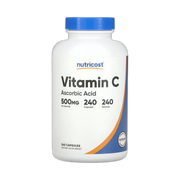 Nutricost, Vitamin C, 500 mg, 240 Capsules front packaging view