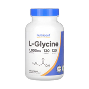 Nutricost, L-Glycine, 1,000 mg, 120 Capsules front packaging view
