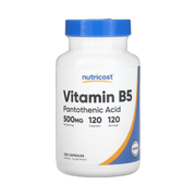 Nutricost, Vitamin B5, 500 mg, 120 Capsules front packaging view