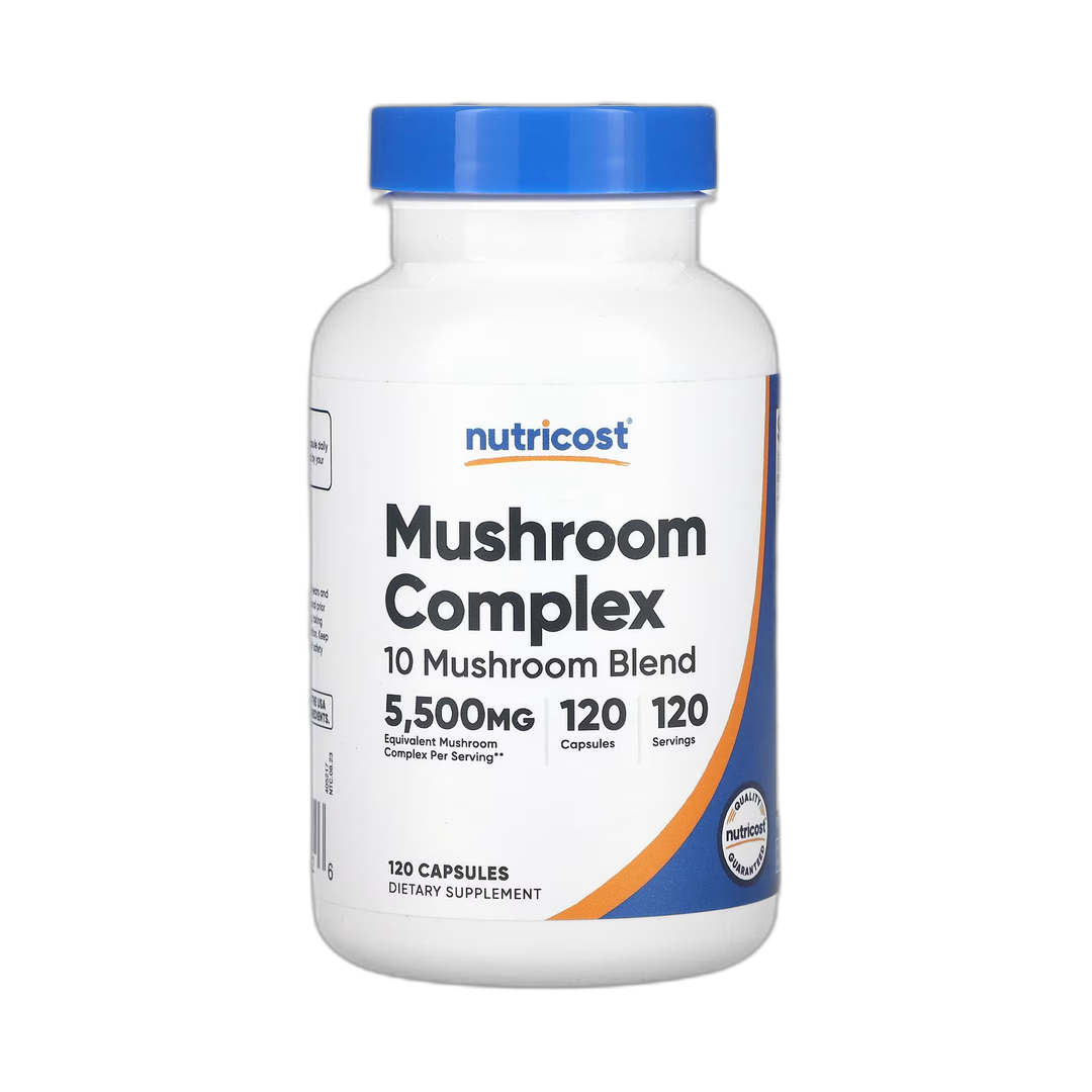 Nutricost, Mushroom Complex, 5,500 mg, 120 Capsules front packaging view