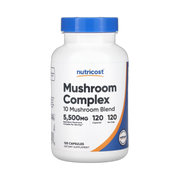 Nutricost, Mushroom Complex, 5,500 mg, 120 Capsules front packaging view
