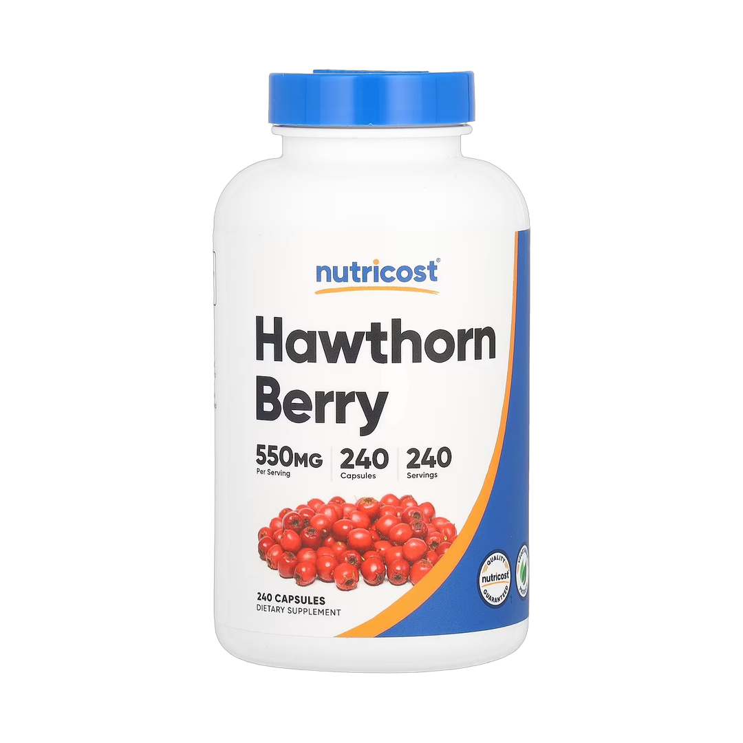 Nutricost, Hawthorn Berry, 550 mg, 240 Capsules front packaging view