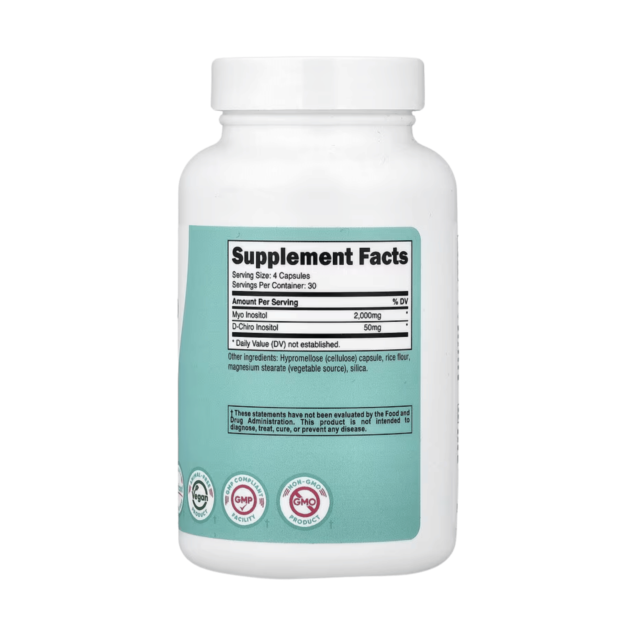 Nutricost, Women, Myo & D-Chiro Inositol, 120 Capsules back packaging view