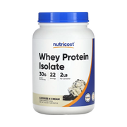 Nutricost, Whey Protein Isolate, Cookies N Cream, 2 lb, 907 g front packaging view
