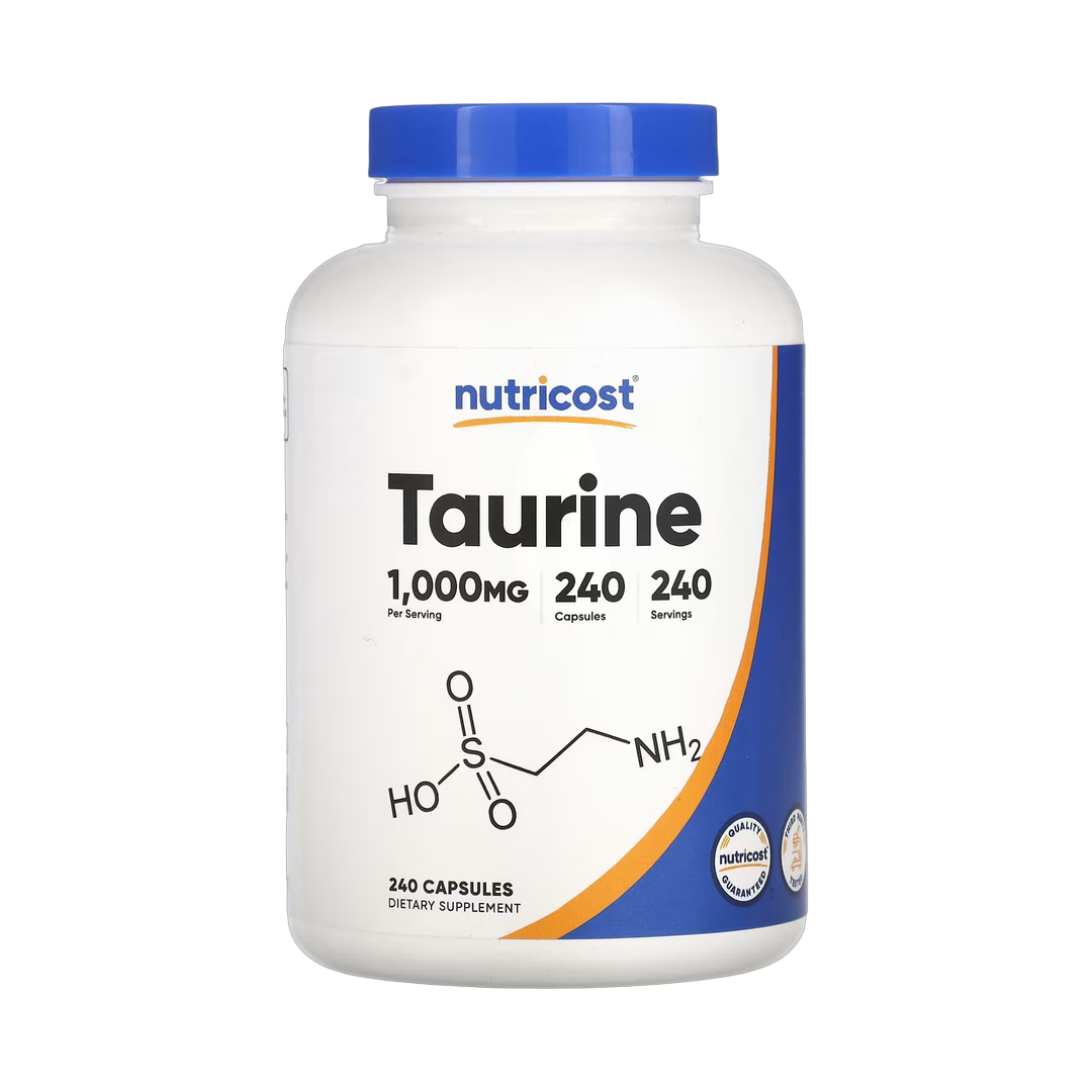 Nutricost, Taurine, 1,000 mg, 240 Capsules front packaging view