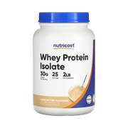 Nutricost, Whey Protein Isolate, Cake Batter, 2 lb, 907 g front packaging view