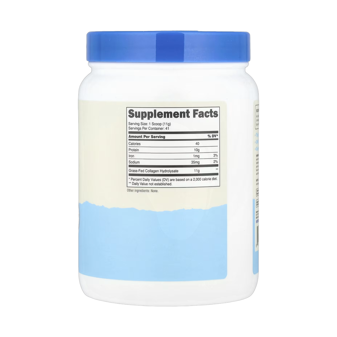 Nutricost, Collagen Peptides, Unflavored, 16.2 oz, 454 g back packaging view
