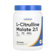 Nutricost, L-Citrulline Malate 2:1, Unflavored, 21.4 oz, 600 g front packaging view