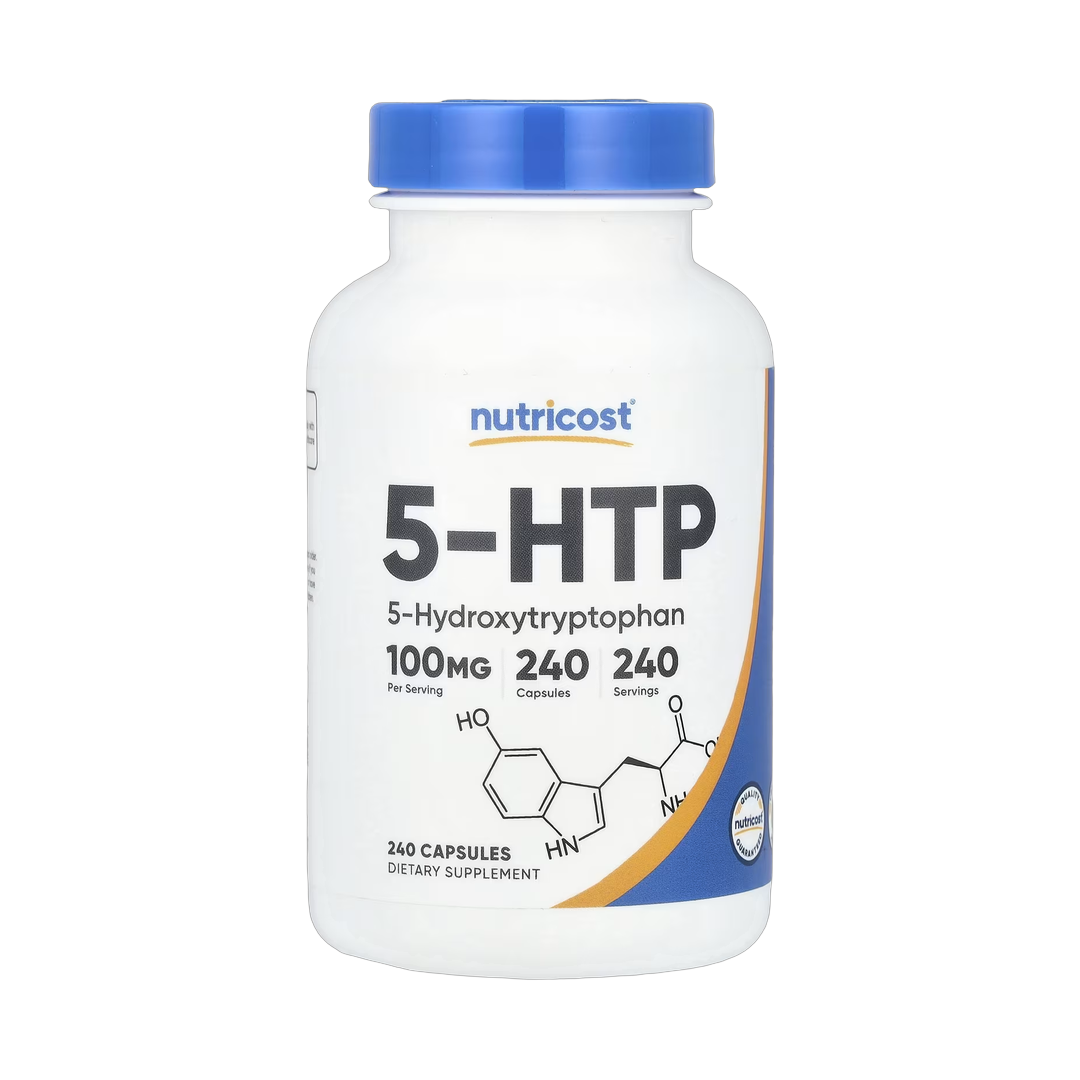 Nutricost, 5-HTP , 100 mg, 240 Capsules front packaging view