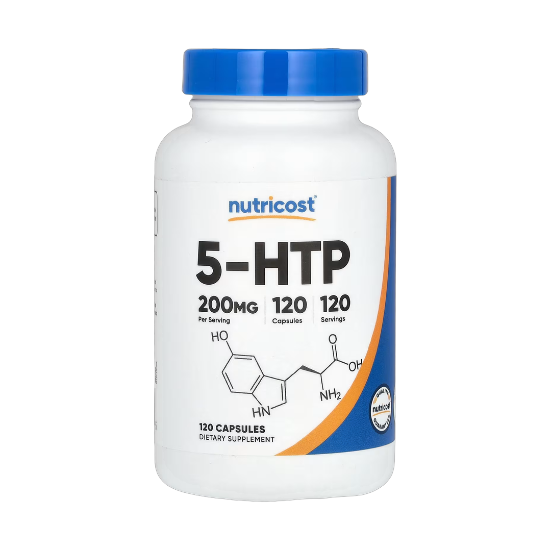 Nutricost, 5-HTP, 200 mg, 120 Capsules front packaging view