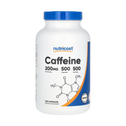 Nutricost, Caffeine, 200 mg, 500 Capsules front packaging view