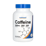 Nutricost, Caffeine , 200 mg , 250 Capsules front packaging view
