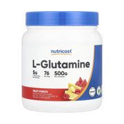 Nutricost, L-Glutamine, Fruit Punch , 17.9 oz, 500 g front packaging view