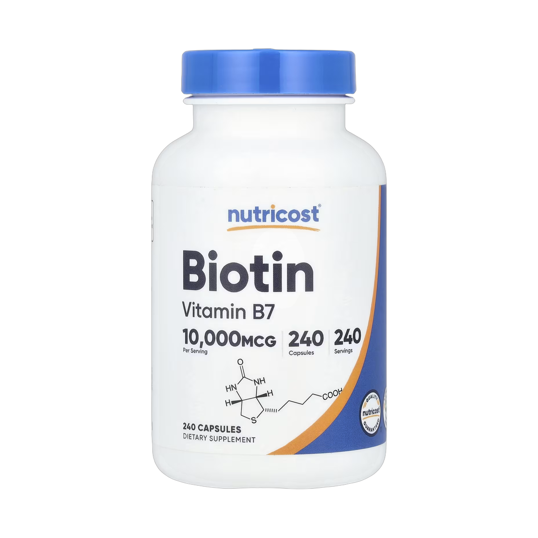 Nutricost, Biotin, 10,000 mcg, 240 Capsules front packaging view