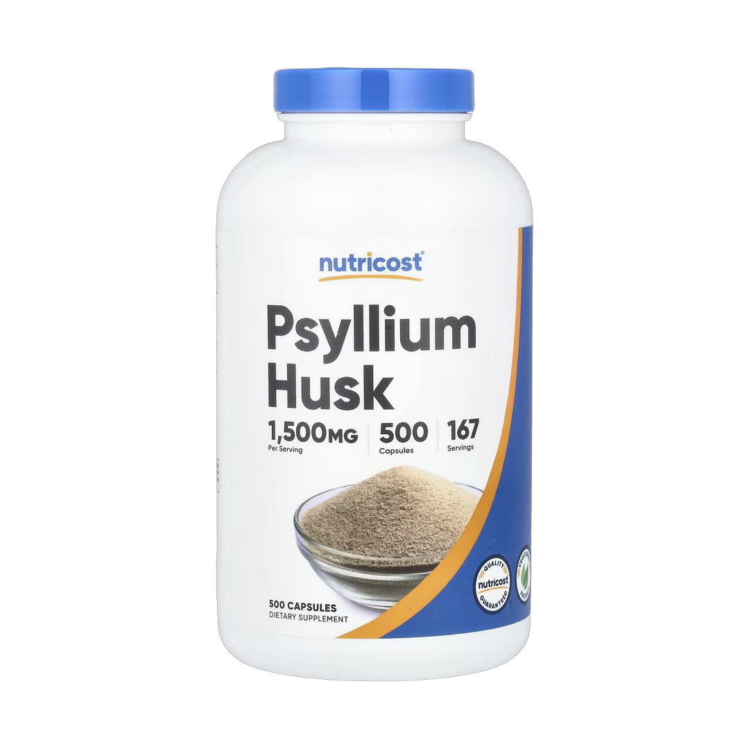 Nutricost, Psyllium Husk, 500 Capsules front packaging view