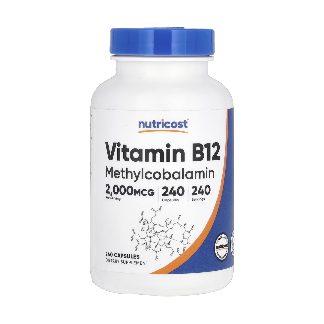 Nutricost, Vitamin B12, 2,000 mcg, 240 Capsules front packaging view