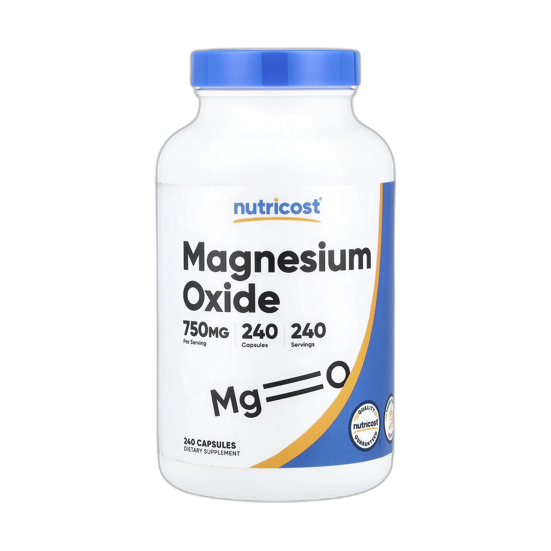 Nutricost, Magnesium Oxide , 750 mg , 240 Capsules front packaging view