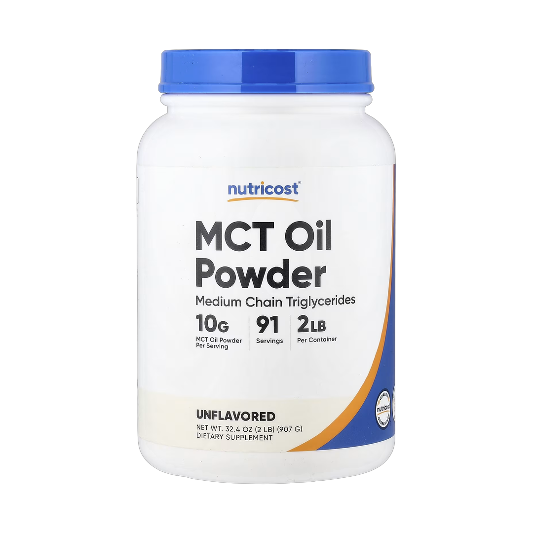 Nutricost, MCT Oil Powder, Unflavored, 32.4 oz, 907 g front packaging view