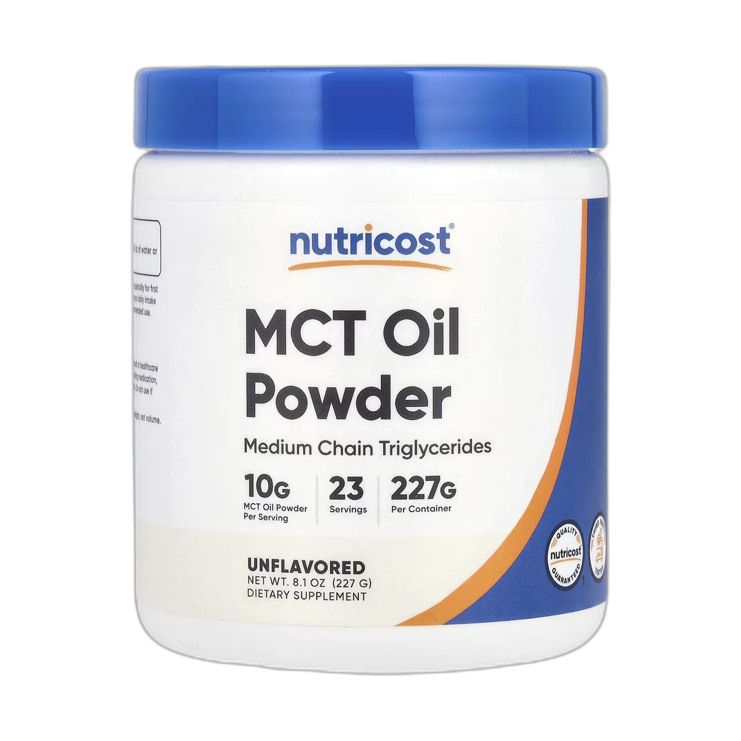 Nutricost, MCT Oil Powder, Unflavored, 8.1 oz, 227 g front packaging view