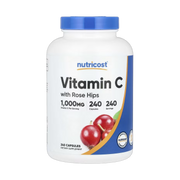 Nutricost, Vitamin C with Rose Hips, 1,000 mg, 240 Capsules front packaging view