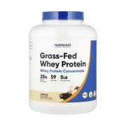Nutricost, Grass-Fed Whey Protein, Vanilla, 5 lbs, 2,268 g front packaging view