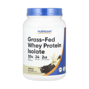 Nutricost, Grass-Fed Whey Protein Isolate, Vanilla, 2 lb, 907 g front packaging view