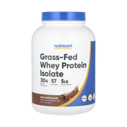 Nutricost, Grass-Fed Whey Protein Isolate, Milk Chocolate, 5 lb, 2,268 g front packaging view