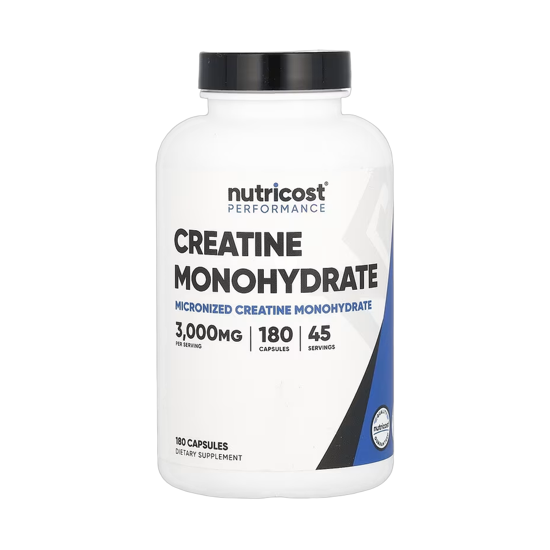 Nutricost, Performance, Creatine Monohydrate, 180 Capsules front packaging view
