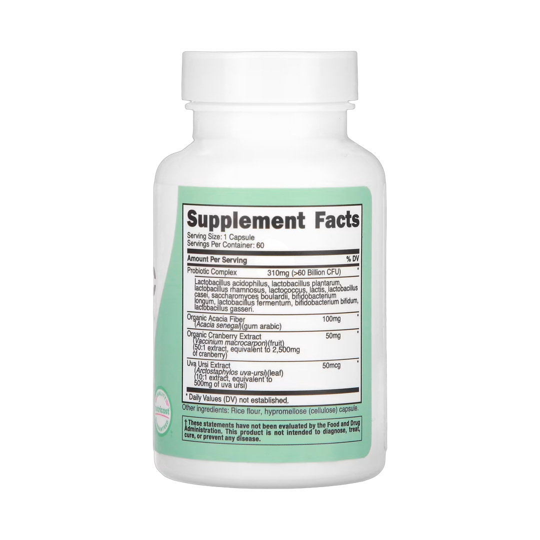 Nutricost, Women, Probiotic , >60 Billion CFU, 60 Capsules back packaging view