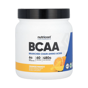 Nutricost, Performance, BCAA, Orange Mango, 17.1 oz, 480 g front packaging view