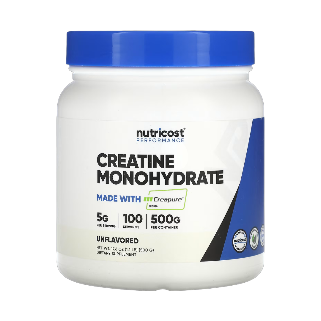 Nutricost, Performance, Creatine Monohydrate, Unflavored, 1.1 lb, 500 g front packaging view