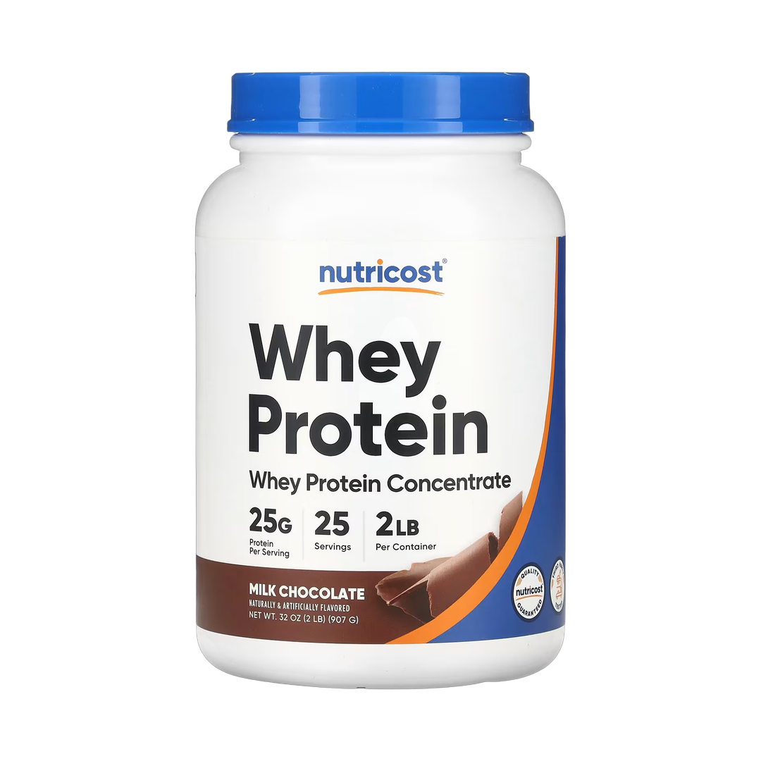 Nutricost, Whey Protein Concentrate, Milk Chocolate, 2 lb, 907 g front packaging view