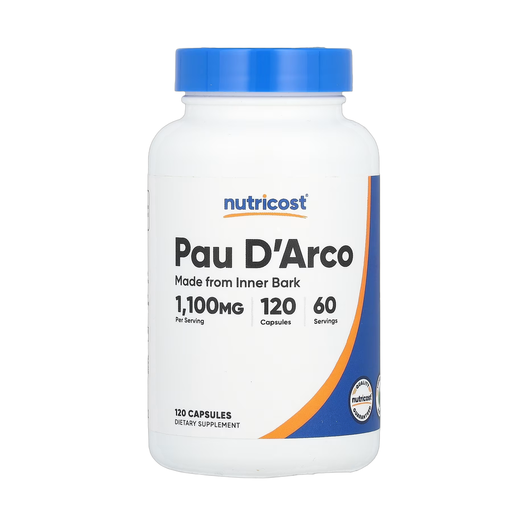Nutricost, Pau D'Arco, 120 Capsules front packaging view