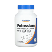 Nutricost, Potassium, 99 mg, 240 Capsules front packaging view