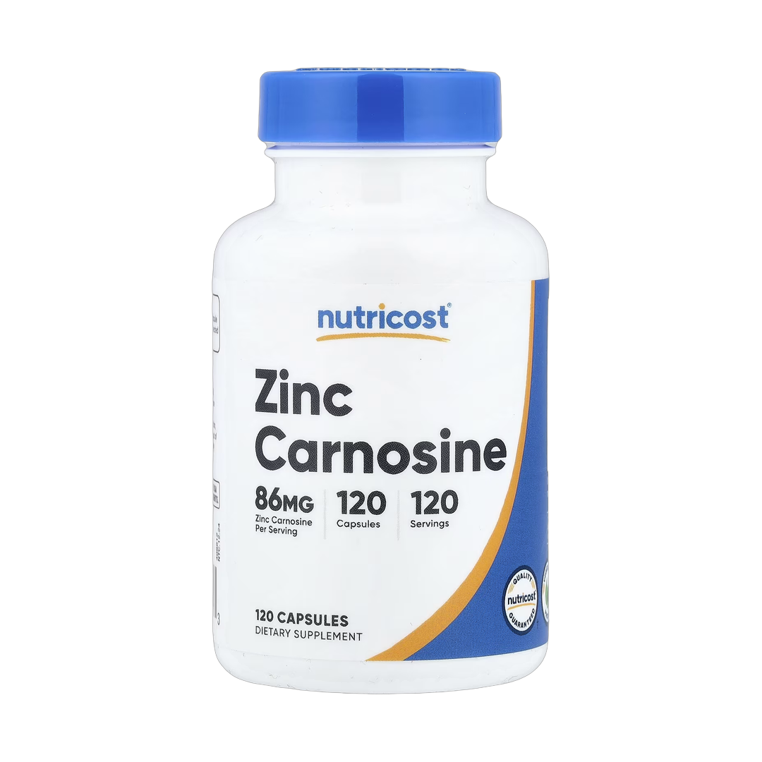 Nutricost, Zinc Carnosine, 120 Capsules front packaging view