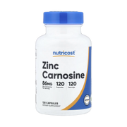 Nutricost, Zinc Carnosine, 120 Capsules front packaging view