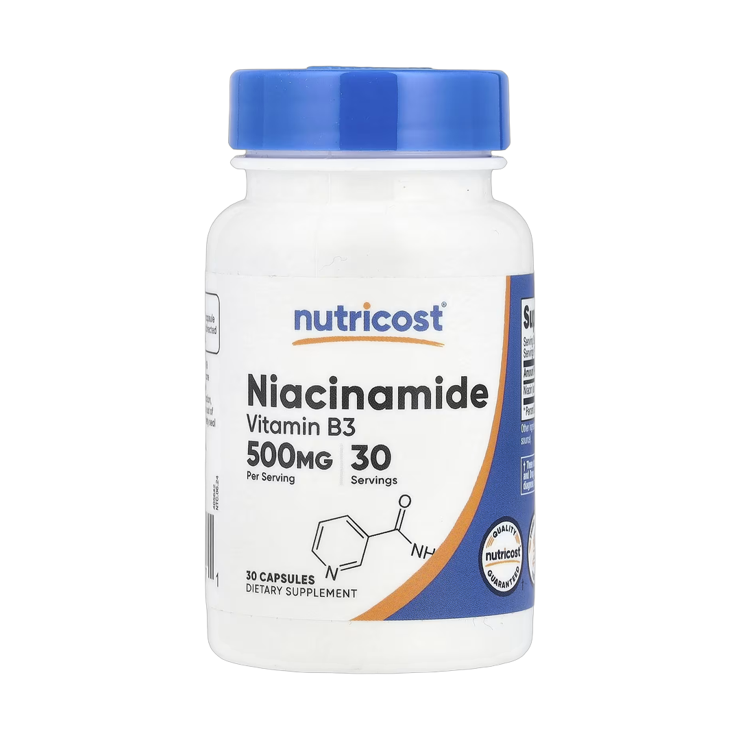 Nutricost, Niacinamide, 500 mg, 30 Capsules front packaging view