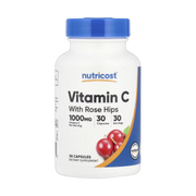 Nutricost, Vitamin C With Rose Hips, 30 Capsules front packaging view
