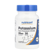 Nutricost, Potassium, 99 mg , 30 Capsules front packaging view
