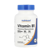 Nutricost, Vitamin B1, 500 mg , 30 Capsules front packaging view