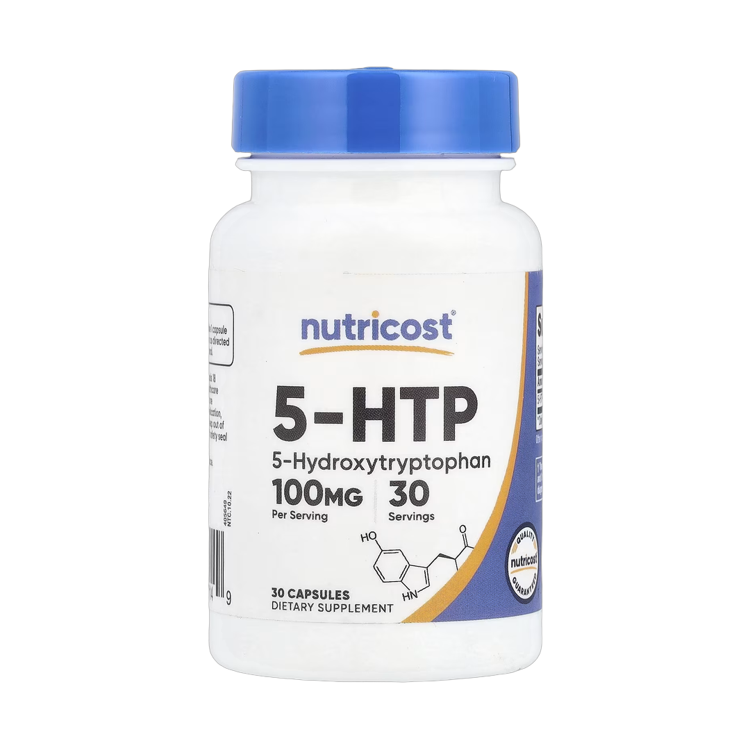 Nutricost, 5-HTP, 100 mg, 30 Capsules front packaging view