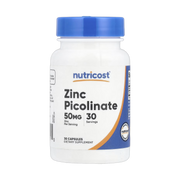 Nutricost, Zinc Picolinate, 50 mg, 30 Capsules front packaging view