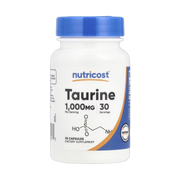 Nutricost, Taurine, 1,000 mg, 30 Capsules front packaging view